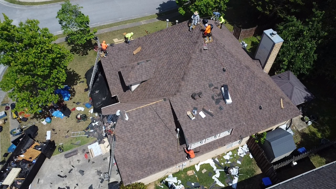 FCRS crew installing IKO Cambridge architectural shingles on Trussville Alabama home